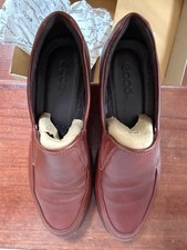 ECCO WOMENS NEW BROWN LEATHER LOAFER SZ EU 41  US 10-10.5 NIB