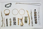 New ListingLot of 17 Vintage Costume Jewelry Pieces-Bracelets-Necklaces Unique Lot