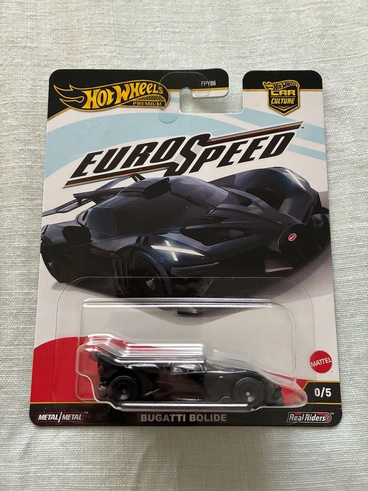 Hot Wheels 2025 Euro Speed - Bugatti Bolide Black Chase 0/5 - New & Sealed