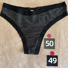 Pink By Victoria s Secret Large Black Sparkle No-Show Thong Panties