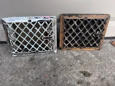 Vtg Cast Iron Furnace Air Wall Grate Opening Ornate Industrial Victorian Wall 2