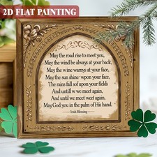 Irish Blessing Poem Wood Plaque Framed St. Patrick's Day Rustic Desktop Decor