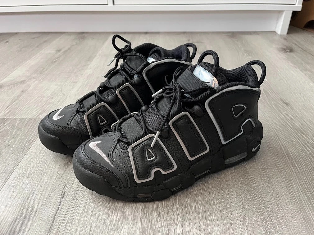 Nike Air More Uptempo Black Metallic Silver W for sale | eBay