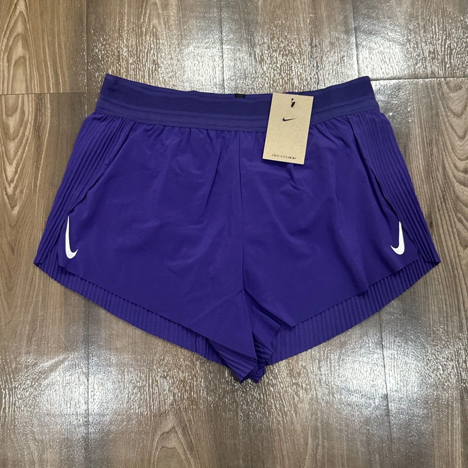 Nike Dri-FIT ADV Aeroswift Running Shorts Purple FN2328-547 Women's Sz Medium
