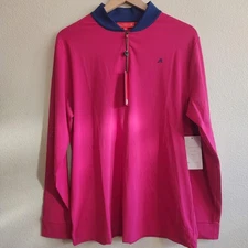 Redvanly Pullover Mens Medium Sangria Briar Quarter Zip Stretch Knit Athletic