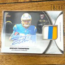 Topps 2026 Flagship Football Brennen Thompson Chargers RC Auto Patch /10 Bookend