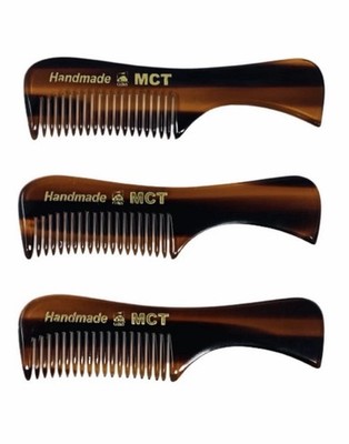 GBS Mustache Beard Eyebrow Styling Comb Travel Pocket Size Tortoise Shell 3 Pack