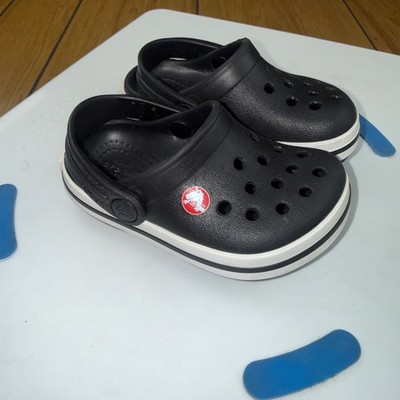 Crocs Toddler Crocband Clog Black White Sporty Sandals Size C5 204537-001