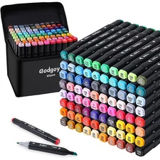 Alcohol Markers, 80 Colors Dual Brush Tip Permanent Art Markers, Coloring Mar