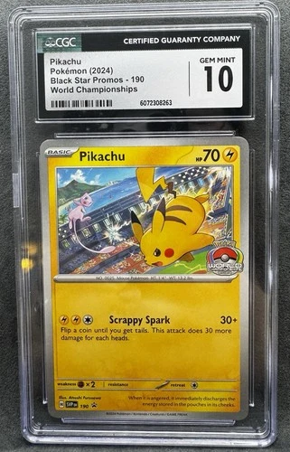 Pikachu 190 Sv: Scarlet & Violet Promo Cards World Championship Graded CGC 10