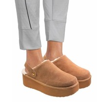 Joyspun Women s Faux Fur Brown Convertible Clog Slippers Cozy Size 10 NWT