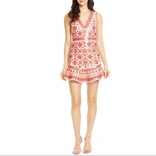NWT Alice + Olivia Peach Bright Poppy Beaded Dress
