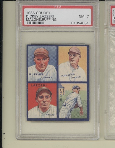 Dickey, Lazzeri, Malone, Ruffing #2D 1935 Goudey 4 in 1 card