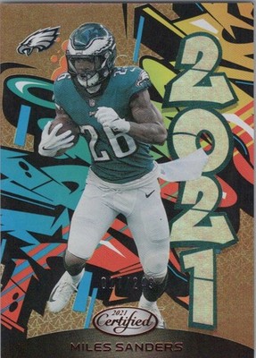 2021 Panini Certified #2021-5 Miles Sanders 2021 Mirror Blue #/75