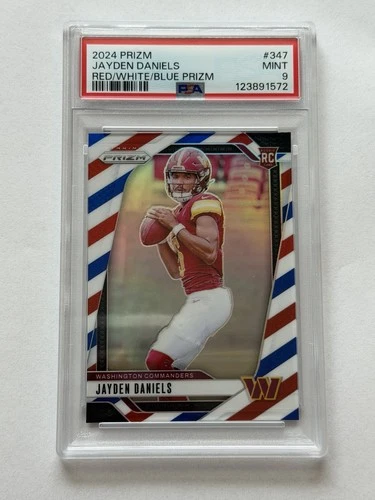 2024 Panini Prizm - Rookies Jayden Daniels #347 Red White & Blue Prizm (RC)