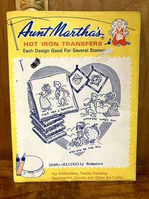 Aunt Martha's Hot Iron Transfers, Hillbilly Romance #3598, NIP