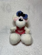Diddl Plush Diddlina Mouse White Soft Toy Blue Bow & Pink Dress Knuddel Edition