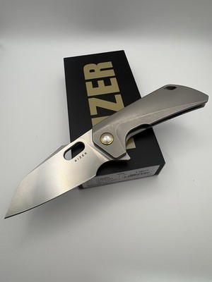 Kizer Cutlery Takahe Folding Knife 3.13'' S35VN Steel Blade Gray Titanium Handle
