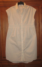 Gap Maternity White Sleeveless Collared Shirt Dress Sz Small