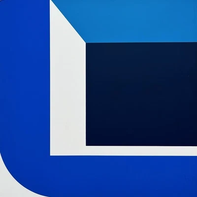 Original PFAHLER Signierte Serigraphie B-SB 1969 Siebdruck 50x50cm Blau Schwarz - Bild 1 von 2