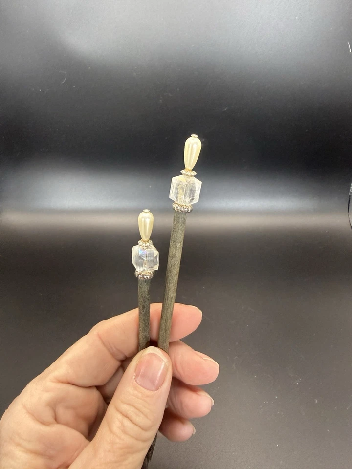 Pearl Beaded Hair Chopsticks Hair Accessories Vintage - Image 3 of 4