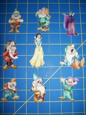 Fabric Iron On Appliques - Snow White and the Seven Dwarfs