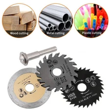 3PCS HSS 54.8mm Mini Wood Circular Saw Blade Cutting Rotary Tool+Mandrel Kit CS