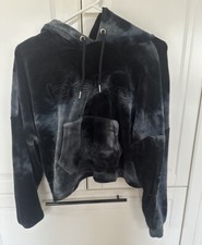Bebe Sport Women's Logo Plush Hoodie Charcoal Grey Size Medium