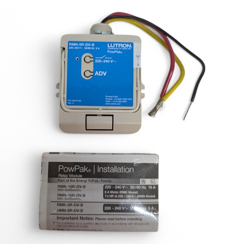 Lutron PowPak RMN-5R-DV-B-5A Wireless Relay Module With Softswitch - 220-240V - Picture 4 of 5