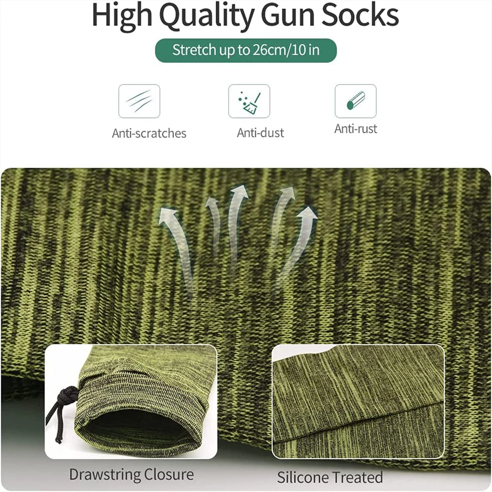 2 paquetes de calcetines para pistola con funda tratada de silicona para disparos para armas Foto 3 de 4