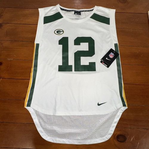 Aaron Rodgers Green Bay Packers Nike Nfl Womens Cut Off Shirt Size Small - Picture 4 of 4