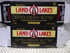 LAND O'LAKES Butter Box (1 lb Empty) - Discontinued Maiden Logo