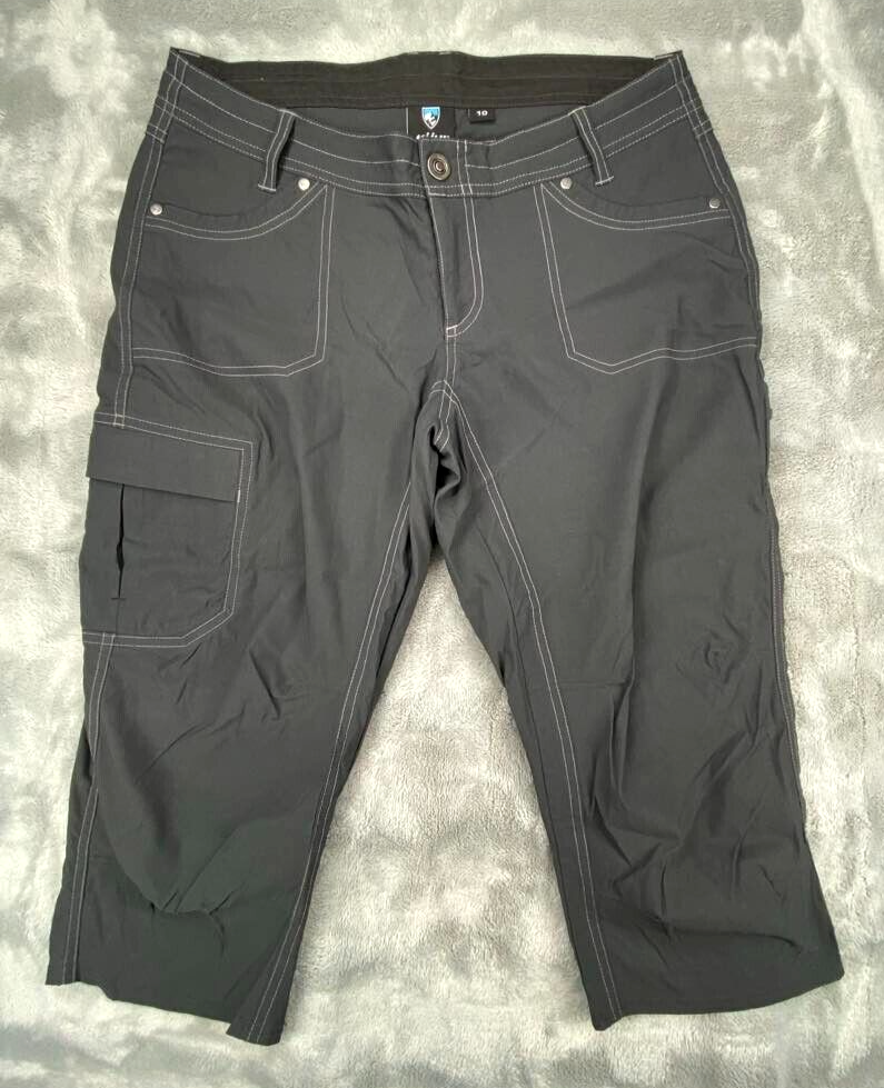 Kuhl Pants Womens Size 10 Gray Cargo Pockets Outdoor Hiking Capri