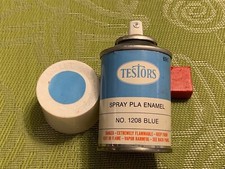 TESTORS 1208 BLUE PLA SPRAY ENAMEL PAINT for models  slot cars VINTAGE NOS