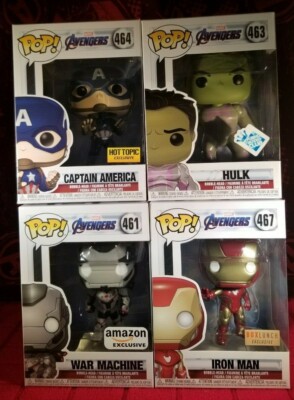 Funko Pop! Marvel - IRON MAN,CAPTAIN AMERICA,WAR MACHINE, HULK