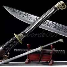45'' Handmade Katana Battle Ready Chinese Sword Dao Kung Fu Broadsword Sharp