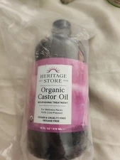 Heritage Store Organic Castor, Glass Bottle, Cold Pressed, Rich Hydration for Ha