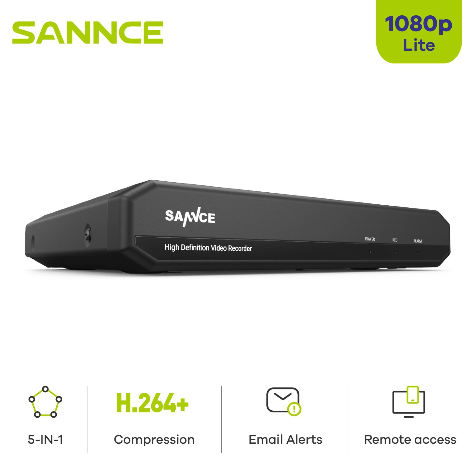 SANNCE CCTV 16CH 1080P H.264+ 5-in-1 HD TVI/AHD/CVI/Analog DVR Netzwerk SANNCE CCTV 16CH 1080P H.264+ 5-in-1 HD TVI/AHD/CVI/Analog DVR Netzwerk