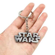 Star Wars LOGO Keychain METAL Keyring Metal Letter Logo Chain Holder Silver NEW