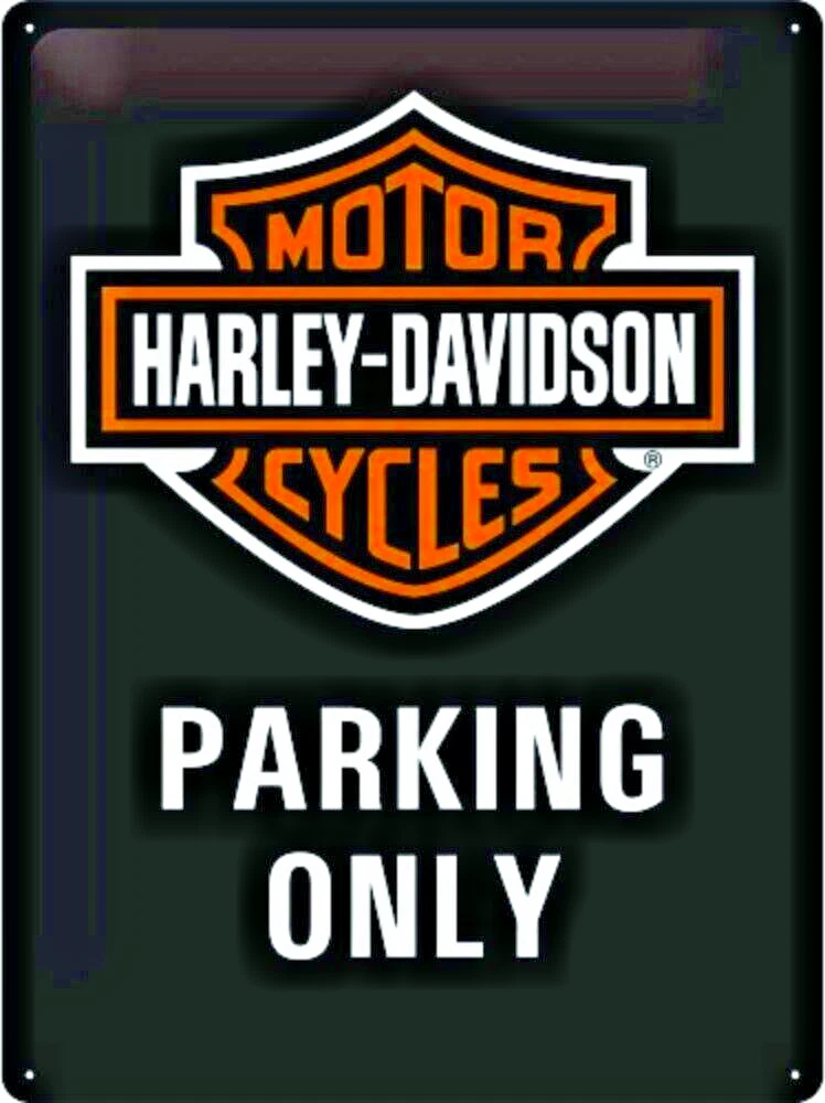 Harley Davidson Parking Only Large Tin Sign 30 x 40cm Made in German Xmas SALE