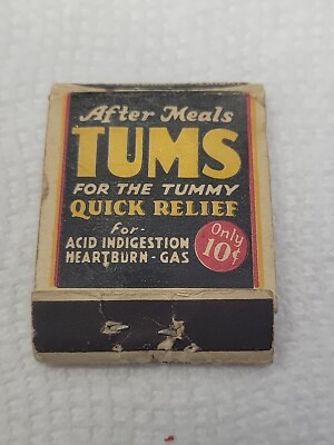 1930s After Meal Tums Trick Matchbook Cover Universal Match Corp.