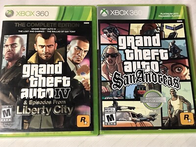 GRAND THEFT AUTO LIBERTY CITY GTA SAN ANDREAS XBOX 360 BUNDLE