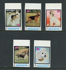 W419 Royaume Du Yémen 1970 Chiens IMPERF 5v. MNH