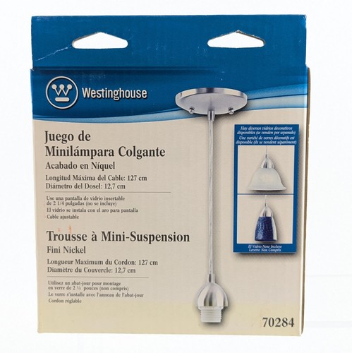 Westinghouse Mini Pendant Light Fixture - Nickel Finish w/ Hardware - 70284 - Picture 4 of 5