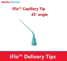 Dental iFlo Capillary Tip 0.019” opening Endo Root Canal Tip evac, 45 Angle Tip