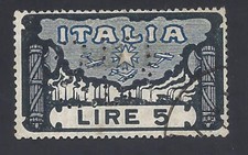 REGNO 1923 Marcia su Roma 5L Perfin RIS USATO (X)