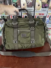 Tumi Alpha Bravo Flap Briefcase 22634OLH - Olive Green - Worn   
