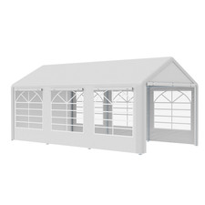 Marque Tent Gazebo Car Shelter Canopy Water Resistant Sidewall White 20 x 10ft