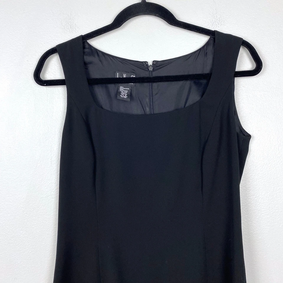 Vintage 90s International Concepts Sheath Dress Little Black Dress Office Size 6 - Image 2 of 4