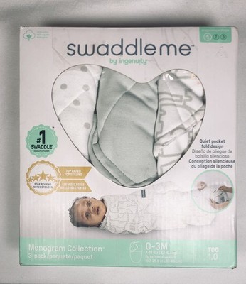 SwaddleMe By Ingenuity Comfort Pack 3-pack Swaddle  Elephants Polka Dots Stage 1